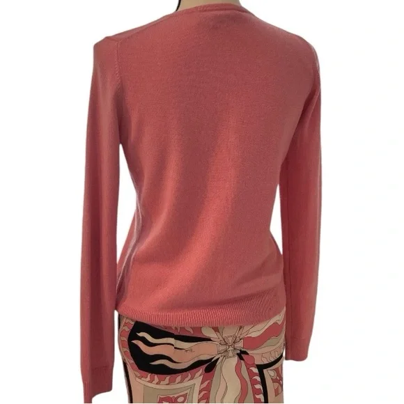 FINAL DAYS ON POSH Pink Cashmere Cardigan with Pearl Buttons - Picture 6 of 7